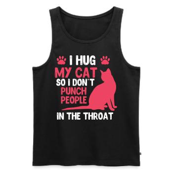 Ich Umarme Meine Katze, Damit Ich Keine Leute - Männer Premium Bio Tank Top - Schwarz - Vorne - AI Model Male 178 light (178cm)