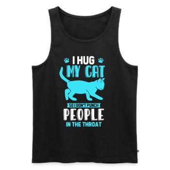 Ich Umarme Meine Katze, Damit Ich Keine Leute - Männer Premium Bio Tank Top - Schwarz - Vorne - AI Model Male 178 light (178cm)