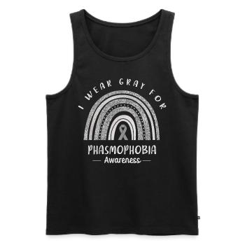 We Wear Gray For Phasmophobia Consciousness - Men's Premium Organic Tank Top - black - Front - AI Model Male 178 light (178cm)