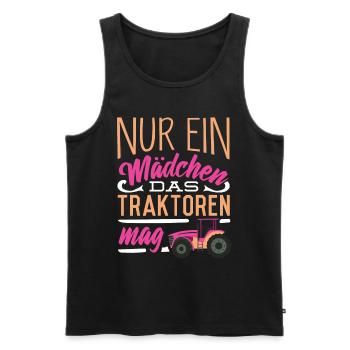Just a girl what tractors like, farmer - Men's Premium Organic Tank Top - black - Front - AI Model Male 178 light (178cm)