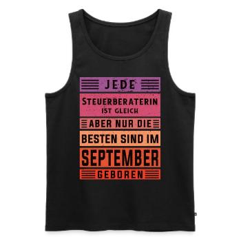 Buchhalter Geburtstag September geboren - Männer Premium Bio Tank Top - Schwarz - Vorne - Michal (187cm)