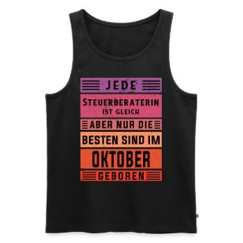 Buchhalter Geburtstag Oktober geboren - Männer Premium Bio Tank Top - Schwarz - Vorne - Michal (187cm)