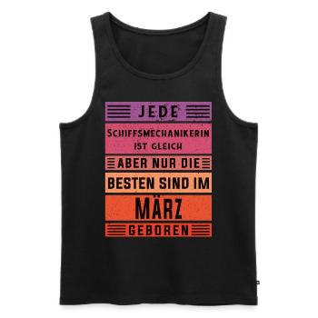 Motorenwärter Geburtstag März geboren - Männer Premium Bio Tank Top - Schwarz - Vorne - Michal (187cm)