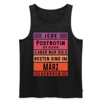 Briefbote Geburtstag März geboren Postbotin - Männer Premium Bio Tank Top - Schwarz - Vorne - Michal (187cm)