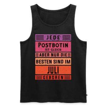 Briefbote Geburtstag Juli geboren Postbotin - Männer Premium Bio Tank Top - Schwarz - Vorne - Michal (187cm)