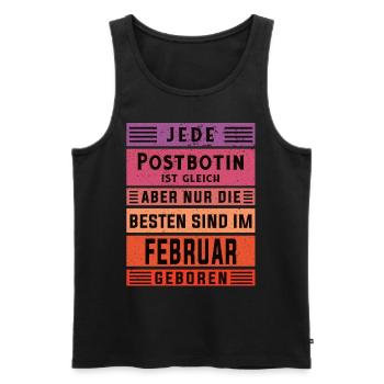 Briefbote Geburtstag Februar geboren Postbotin - Männer Premium Bio Tank Top - Schwarz - Vorne - Michal (187cm)