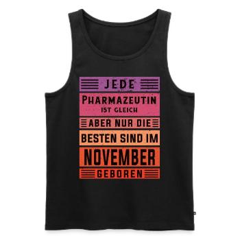 Laborant Geburtstag November geboren Pharmazeutin - Männer Premium Bio Tank Top - Schwarz - Vorne - Michal (187cm)