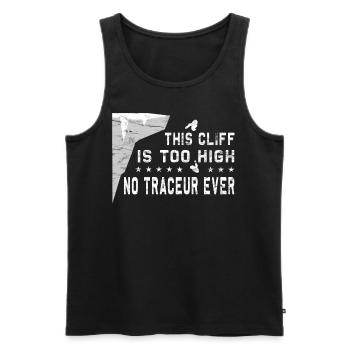 This cliff is too high - Klippenspringen - Männer Premium Bio Tank Top - Schwarz - Vorne - AI Model Male 178 light (178cm)