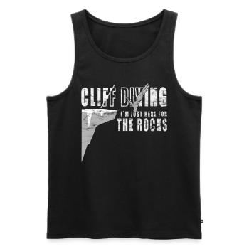 Here for the Rocks - Klippenspringen - Männer Premium Bio Tank Top - Schwarz - Vorne - AI Model Male 178 light (178cm)