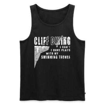 I can't - lustiges Klippenspringen - Männer Premium Bio Tank Top - Schwarz - Vorne - AI Model Male 178 light (178cm)