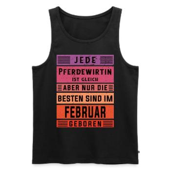 Pferde Geburtstag Februar geboren Pferdewirtin - Männer Premium Bio Tank Top - Schwarz - Vorne - Michal (187cm)