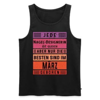 Nagelstudio Geburtstag März geboren - Männer Premium Bio Tank Top - Schwarz - Vorne - Michal (187cm)