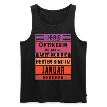 Optikerin Geburtstag Januar geboren Handwerker - Männer Premium Bio Tank Top - Schwarz - Vorne - AI Model Male 178 light (178cm)