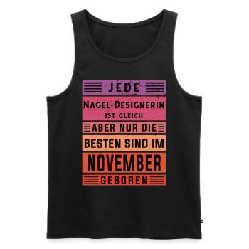 Nagelstudio Geburtstag November geboren - Männer Premium Bio Tank Top - Schwarz - Vorne - Michal (187cm)