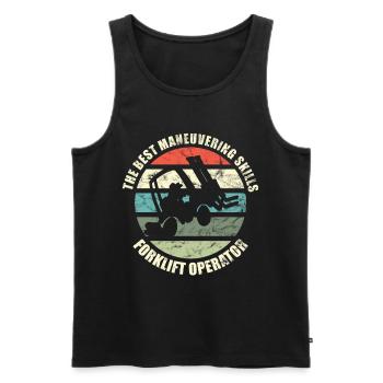 The Best Maneuvering Skills - Funny Forklift - Men's Premium Organic Tank Top - black - Front - Michal (187cm)