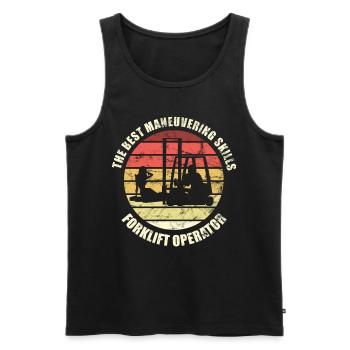 The Best Maneuvering Skills - Funny Forklift - Men's Premium Organic Tank Top - black - Front - Michal (187cm)