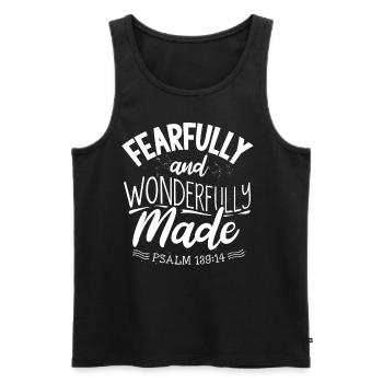 Ängstlich Und Wunderbar Gemachter Psalm 139 - Männer Premium Bio Tank Top - Schwarz - Vorne - Michal (187cm)