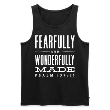 Ängstlich Und Wunderbar Gemachter Psalm 139 - Männer Premium Bio Tank Top - Schwarz - Vorne - Michal (187cm)