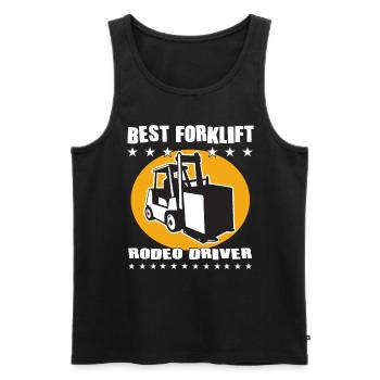 Meilleur conducteur de rodéo de chariot élévateur - - Débardeur bio Premium Homme - noir - Devant - AI Model Male 178 light (178cm)