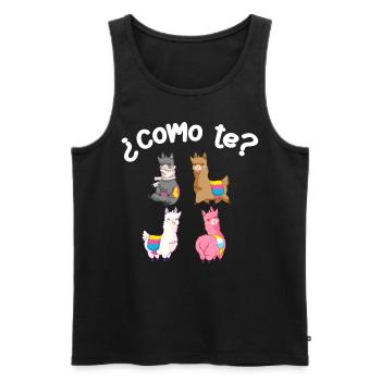 Como Te Lamas, Lama - Men's Premium Organic Tank Top - black - Front - AI Model Male 178 light (178cm)