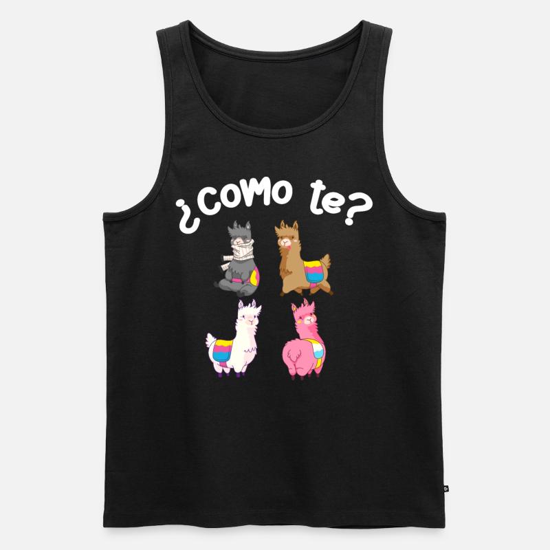 Como Te Lamas, Lama - Männer Premium Bio Tank Top - Schwarz