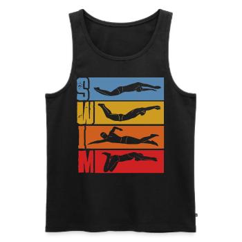 Swimming, swimming, water sports - Men's Premium Organic Tank Top - black - Front - AI Model Male 178 light (178cm)