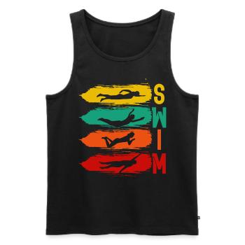 Swimming, swimming, water sports - Men's Premium Organic Tank Top - black - Front - AI Model Male 178 light (178cm)