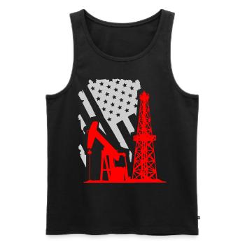 U.S. oilfield, oilfield workers - Men's Premium Organic Tank Top - black - Front - Michal (187cm)