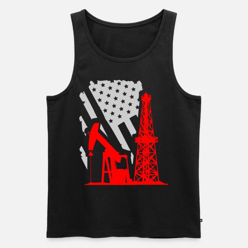 US-Ölfeld, Ölfeldarbeiter - Männer Premium Bio Tank Top - Schwarz