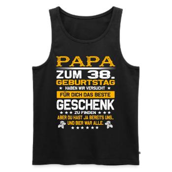 Zum 38. Geburtstag lustiges Bier Spruch - Männer Premium Bio Tank Top - Schwarz - Vorne - Michal (187cm)