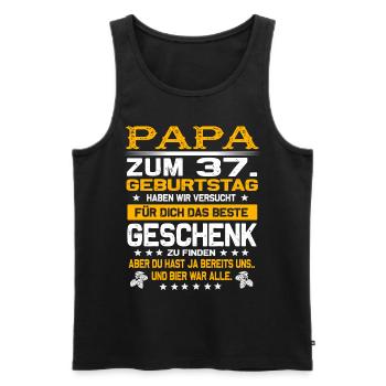 Zum 37. Geburtstag lustiges Bier Spruch - Männer Premium Bio Tank Top - Schwarz - Vorne - Michal (187cm)
