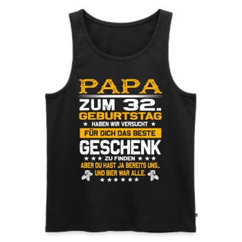 Zum 32. Geburtstag lustiges Bier Spruch - Männer Premium Bio Tank Top - Schwarz - Vorne - Michal (187cm)