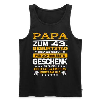 Zum 43. Geburtstag lustiges Bier Spruch - Männer Premium Bio Tank Top - Schwarz - Vorne - Michal (187cm)