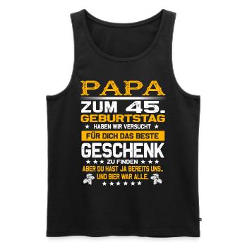 Zum 45. Geburtstag lustiges Bier Spruch - Männer Premium Bio Tank Top - Schwarz - Vorne - Michal (187cm)