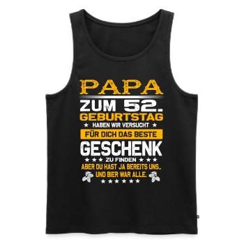 Zum 52. Geburtstag lustiges Bier Spruch - Männer Premium Bio Tank Top - Schwarz - Vorne - Michal (187cm)