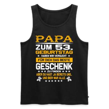 Zum 53. Geburtstag lustiges Bier Spruch - Männer Premium Bio Tank Top - Schwarz - Vorne - Michal (187cm)