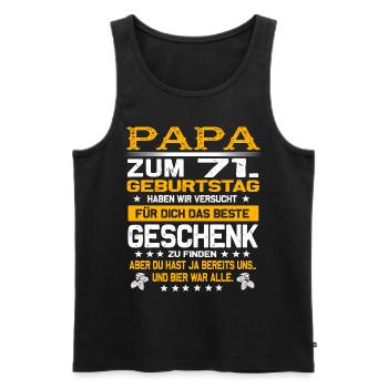Zum 71. Geburtstag lustiges Bier Spruch - Männer Premium Bio Tank Top - Schwarz - Vorne - Michal (187cm)