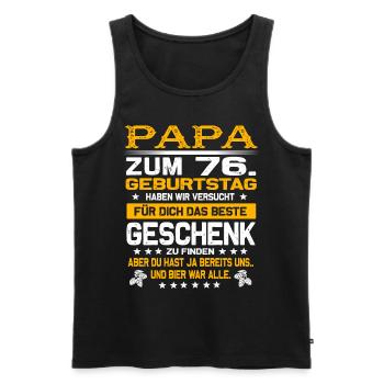 Zum 76. Geburtstag lustiges Bier Spruch - Männer Premium Bio Tank Top - Schwarz - Vorne - Michal (187cm)