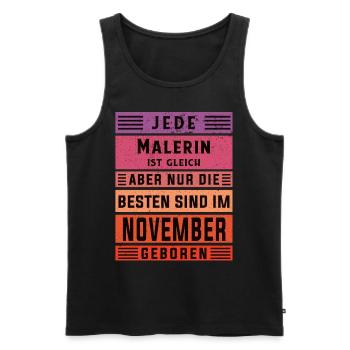 Lackierer-Anstreicher Geburtstag November geboren - Männer Premium Bio Tank Top - Schwarz - Vorne - Michal (187cm)