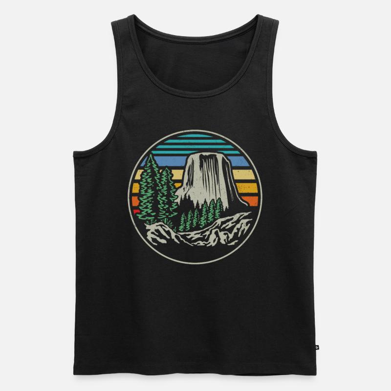 Devils Tower National Monument - Männer Premium Bio Tank Top - Schwarz