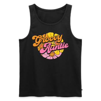 Groovy Tante, Tante, Für Tante - Männer Premium Bio Tank Top - Schwarz - Vorne - Michal (187cm)
