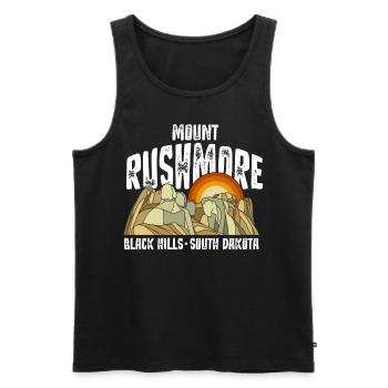 Mount Rushmore, Black Hills Dakota du Sud - Débardeur bio Premium Homme - noir - Devant - AI Model Male 178 light (178cm)