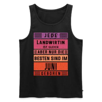 Bauern Geburtstag Juni geboren Landwirtin - Männer Premium Bio Tank Top - Schwarz - Vorne - AI Model Male 178 light (178cm)