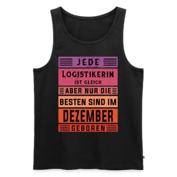 Logistik Geburtstag Dezember geboren Logistikerin - Männer Premium Bio Tank Top - Schwarz - Vorne - Michal (187cm)