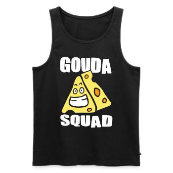 Amateurs de fromage - Funny Gouda Squad - Débardeur bio Premium Homme - noir - Devant - Michal (187cm)