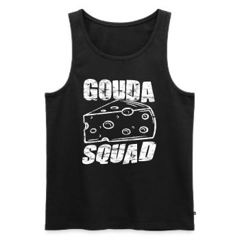 Amateurs de fromage - Funny Gouda Squad - Débardeur bio Premium Homme - noir - Devant - Michal (187cm)
