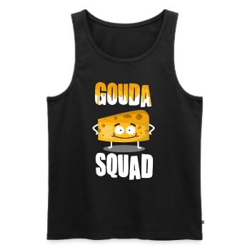 Amateurs de fromage - Funny Gouda Squad - Débardeur bio Premium Homme - noir - Devant - Michal (187cm)