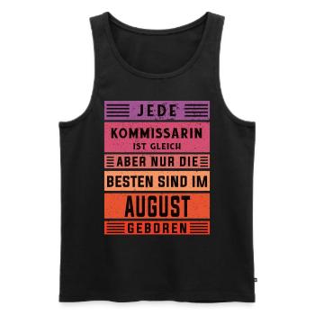 Polizist Geburtstag August geboren Kommissarin - Männer Premium Bio Tank Top - Schwarz - Vorne - Michal (187cm)
