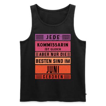 Polizist Geburtstag Juni geboren Kommissarin - Männer Premium Bio Tank Top - Schwarz - Vorne - Michal (187cm)