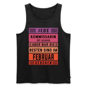 Polizist Geburtstag Februar geboren Kommissarin - Männer Premium Bio Tank Top - Schwarz - Vorne - Michal (187cm)